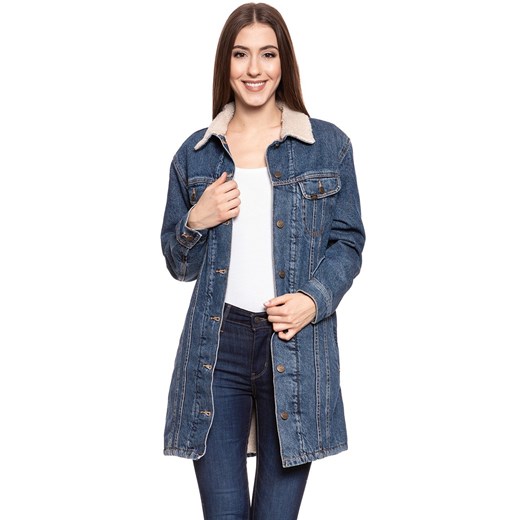 DAMSKA KURTKA JEANSOWA LEE SHERPA DUSTER DARK STONE L54ERDSS 112112770 ze sklepu YouNeedit.pl w kategorii Kurtki damskie - zdjęcie 180315580