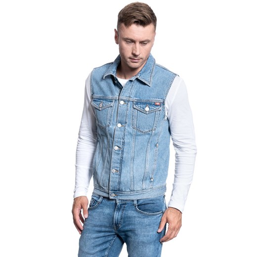 MĘSKI BEZRĘKAWNIK JEANSOWY MUSTANG BIKER VEST 1009610 5000 210 ze sklepu YouNeedit.pl w kategorii Kamizelki męskie - zdjęcie 180316050