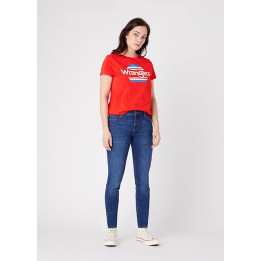 DAMSKI T-SHIRT WRANGLER SS RAINBOW TEE FLAME RED W7ZBD3R06 112132195 Wrangler S YouNeedit.pl