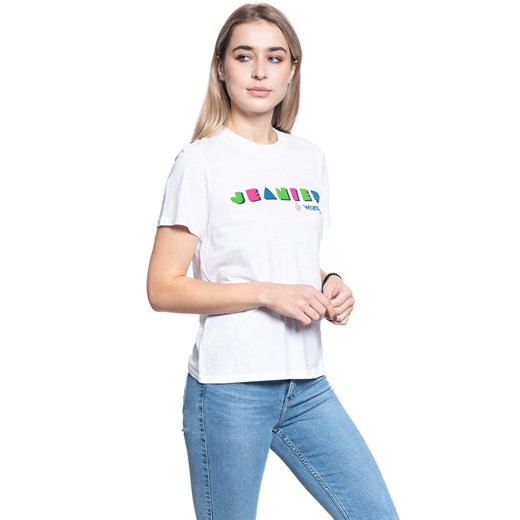 T-SHIRT DAMSKI WRANGLER HIGH RIB REGULAR TEE WHITE W7N9EVX12 112131988 ze sklepu YouNeedit.pl w kategorii Bluzki damskie - zdjęcie 180317700