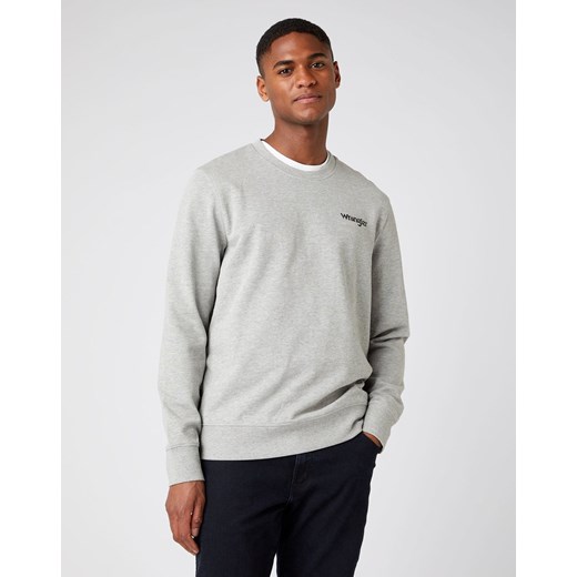 WRANGLER POSITIVE VIBES SWEAT MĘSKA BLUZA KLASYCZNA NADRUK MID GREY MEL W6F6H1X37 112141479 ze sklepu YouNeedit.pl w kategorii Bluzy męskie - zdjęcie 180317871