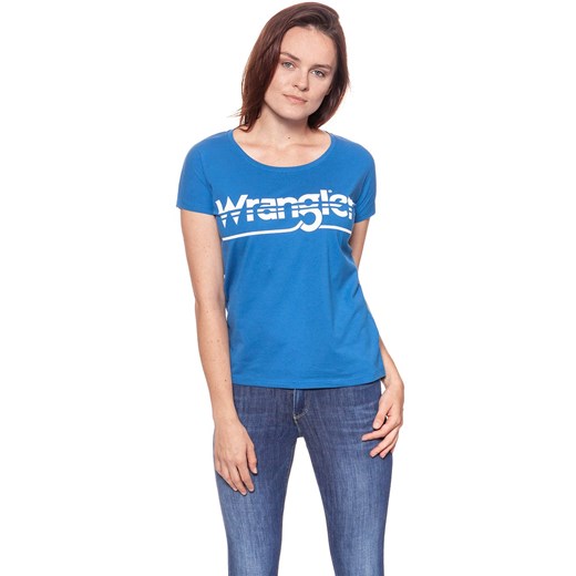 WRANGLER T SHIRT DAMSKI SS GRAPHIC TEE DEEP WATER W7Z02EVDF 112132145 ze sklepu YouNeedit.pl w kategorii Bluzki damskie - zdjęcie 180318390