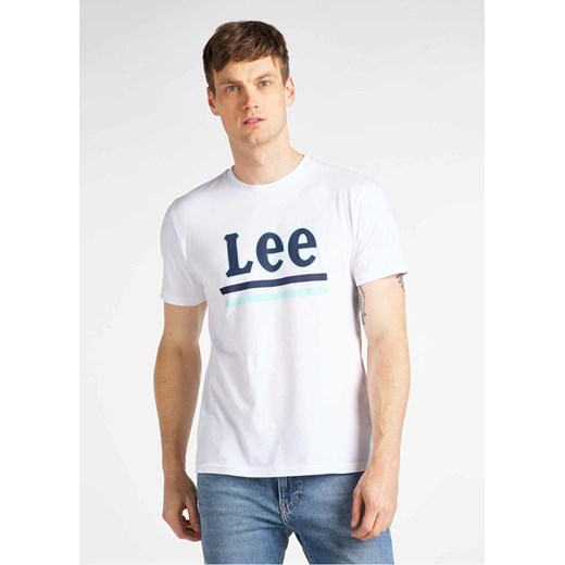 LEE STRIPE TEE MĘSKI T-SHIRT KOSZULKA LOGO NADRUK BRIGHT WHITE L64VFQLJ 112115945 ze sklepu YouNeedit.pl w kategorii T-shirty męskie - zdjęcie 180318732