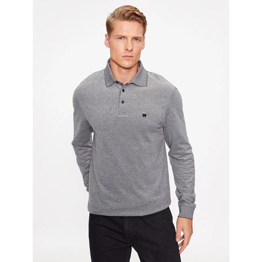 WRANGLER REFINED POLO MĘSKA KOSZULKA Z DŁUGIM RĘKAWEM LONGSLEEVE GREY 112341118 W7MJ011936 ze sklepu YouNeedit.pl w kategorii T-shirty męskie - zdjęcie 180319030
