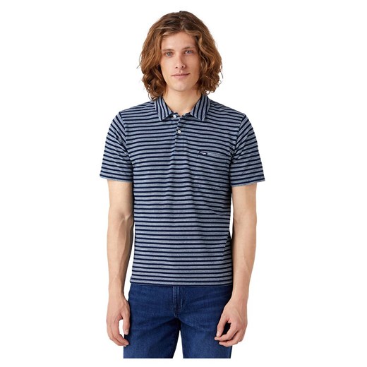 WRANGLER POLO SHIRT MĘSKA KOSZULKA W PASKI MID INDIGO W7BJDOX8E 112321772 ze sklepu YouNeedit.pl w kategorii T-shirty męskie - zdjęcie 180319184