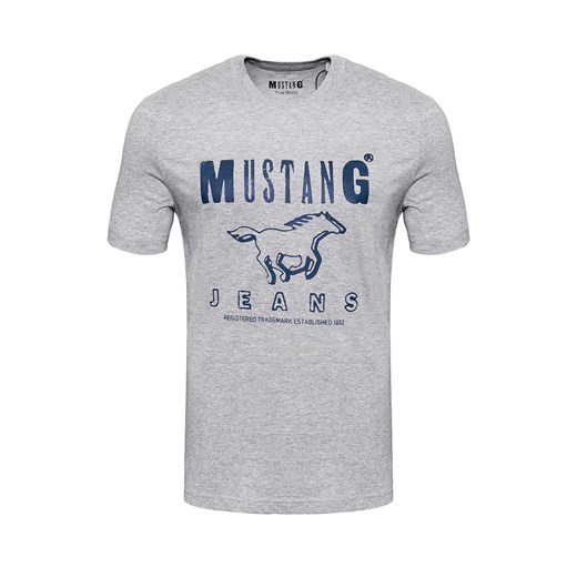MUSTANG T SHIRT BASIC PRINT TEE MID GREY MELANGE 1008372 4140 ze sklepu YouNeedit.pl w kategorii T-shirty męskie - zdjęcie 180320241