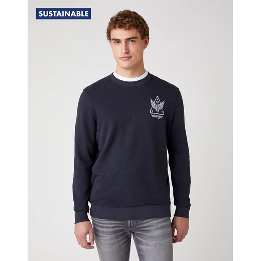 MĘSKA BLUZA WRANGLER GRAPHIC CREW DARK NAVY W6E2HAXAE 112130727 ze sklepu YouNeedit.pl w kategorii Bluzy męskie - zdjęcie 180320242