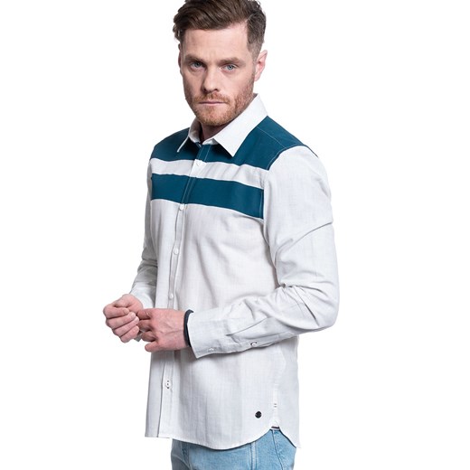 MĘSKA KOSZULA MATERIAŁOWA MUSTANG CASPER KC STRIPE 1008978 2064 ze sklepu YouNeedit.pl w kategorii Koszule męskie - zdjęcie 180320264