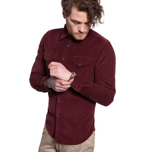 KOSZULA KOSZULA LEE CLEAN WESTERN SHIRT BURGUNDY L644MRMF 112115588 ze sklepu YouNeedit.pl w kategorii Koszule męskie - zdjęcie 180320874