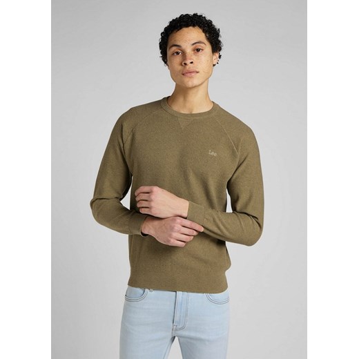 LEE RAGLAN CREW KNIT MĘSKI SWETER BRINDLE GREEN L83PKHUA 112145614 ze sklepu YouNeedit.pl w kategorii Swetry męskie - zdjęcie 180321023