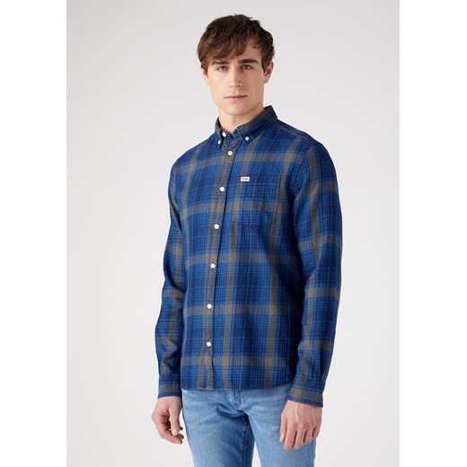 WRANGLER 1 PKT BUTTON DOWN MĘSKA KOSZULA W KRATĘ KRATA DARK INDYGO 112341058 W5B1018075 ze sklepu YouNeedit.pl w kategorii Koszule męskie - zdjęcie 180321550