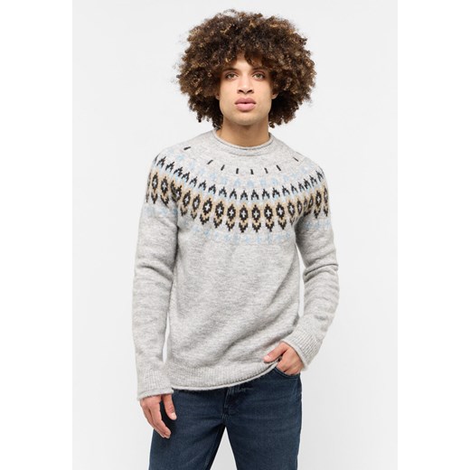 MUSTANG Bloomfield MĘSKI SWETER KLASYCZNY Mid Grey Mélange 1015482 4140 ze sklepu YouNeedit.pl w kategorii Swetry męskie - zdjęcie 180322250
