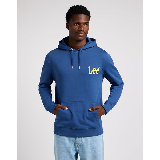 LEE WOBBLY HOODIE MĘSKA BLUZA NIEROZPINANA LOGO MIDNIGHT NAVY 112349102 LM54016852 ze sklepu YouNeedit.pl w kategorii Bluzy męskie - zdjęcie 180324583
