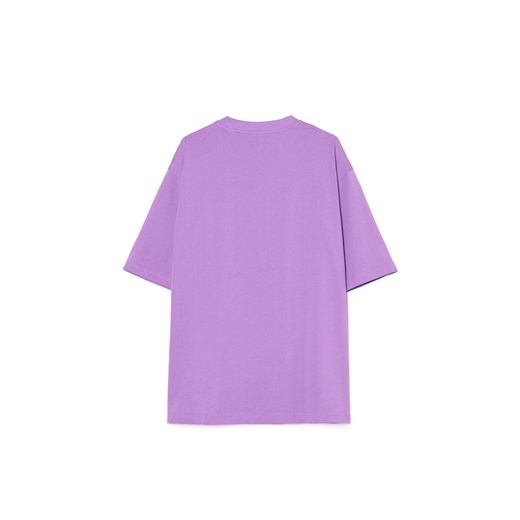 Cropp - Fioletowy T-shirt z haftem - fioletowy Cropp XXL Cropp