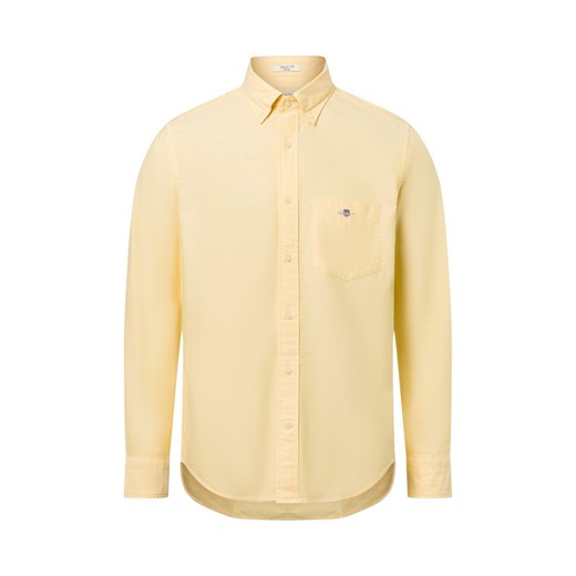 Gant Męska koszula casual Mężczyźni Regular Fit Bawełna żółty jednolity ze sklepu vangraaf w kategorii Koszule męskie - zdjęcie 180325574