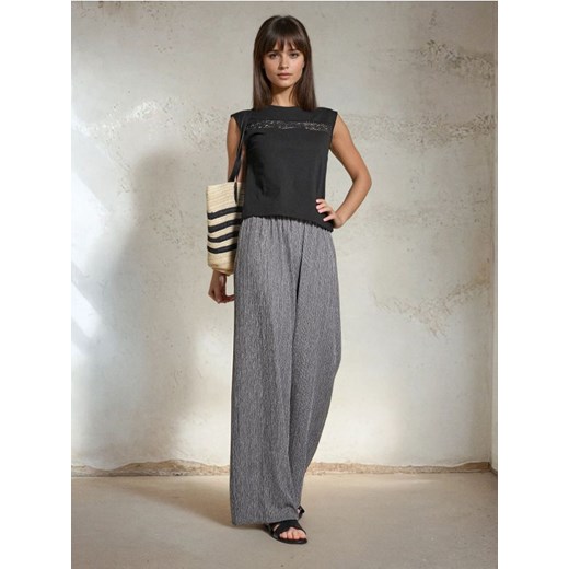 Sinsay - Spodnie wide leg - wielobarwny Sinsay XXS Sinsay