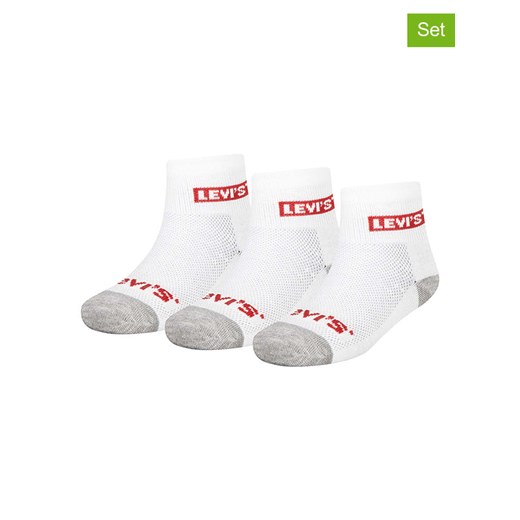 Levi&apos;s Kids Skarpety (3 pary) w kolorze białym ze sklepu Limango Polska w kategorii Skarpetki dziecięce - zdjęcie 180332372