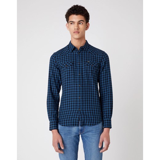 WRANGLER LS WESTERN SHIRT MĘSKA KOSZULA DARK BLUE TEAL W5F03OB16 112130105 Wrangler M YouNeedit.pl