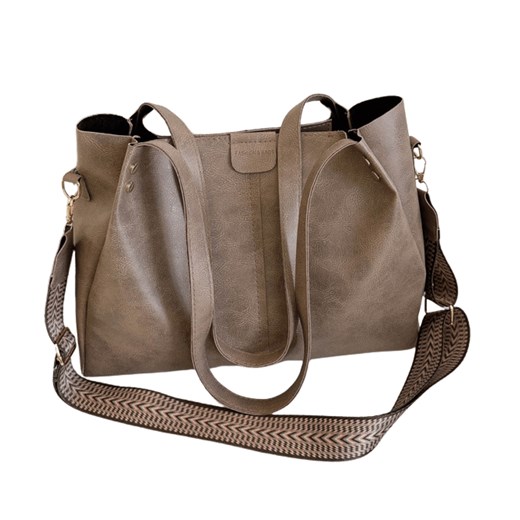 Modna torebka klasyczna damska RETRO na ramię miejska beżowa ze sklepu butyolivier w kategorii Torby Shopper bag - zdjęcie 180335083