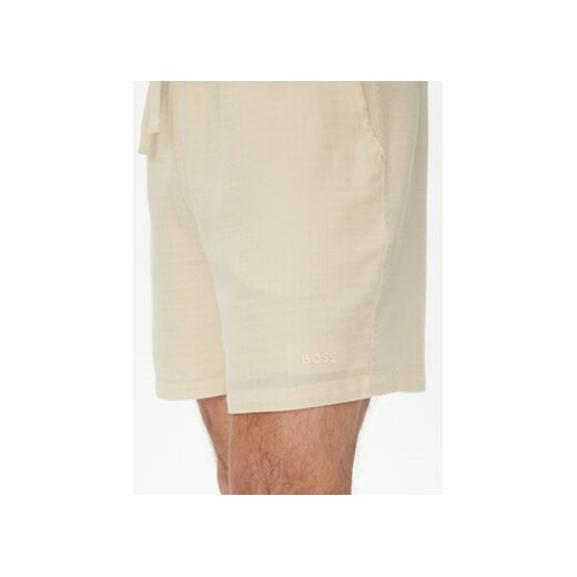 BOSS Szorty materiałowe 50540134 Écru Regular Fit L MODIVO