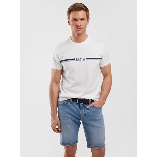 Koszulka męska z nadrukiem biała Lexor 100 ze sklepu Big Star w kategorii T-shirty męskie - zdjęcie 180339291