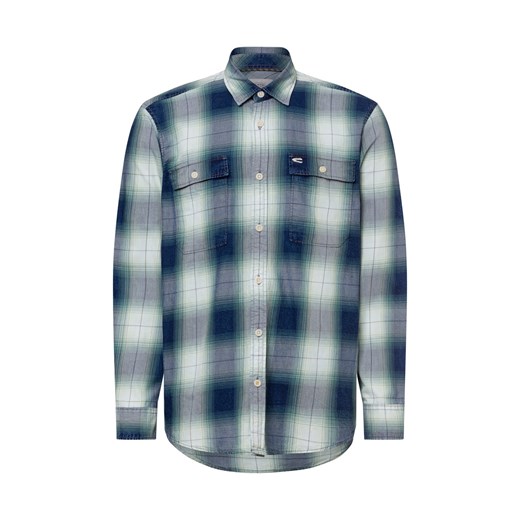 Camel Active Męska koszula casual Mężczyźni Regular Fit Bawełna indygo w kratkę ze sklepu vangraaf w kategorii Koszule męskie - zdjęcie 180339360