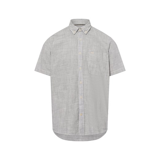 Camel Active Męska koszulka z krótkim rękawem Mężczyźni Regular Fit Bawełna écru w paski ze sklepu vangraaf w kategorii Koszule męskie - zdjęcie 180339361