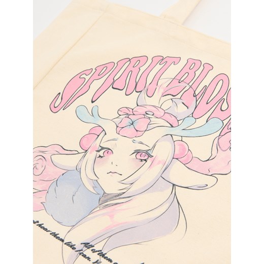 Cropp - Torba shopper League of Legends - kremowy Cropp Uniwersalny Cropp