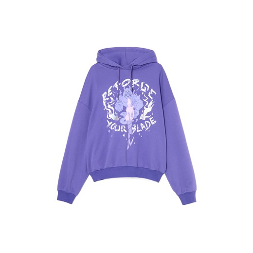 Cropp - Bluza hoodie z Riven z League of Legends - niebieski ze sklepu Cropp w kategorii Bluzy damskie - zdjęcie 180339954
