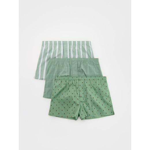 Reserved - 3 pack bokserek Loose - jasnozielony ze sklepu Reserved w kategorii Majtki męskie - zdjęcie 180340502