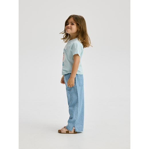Reserved - Jeansy wide leg w paski - niebieski Reserved 92 (1 Reserved