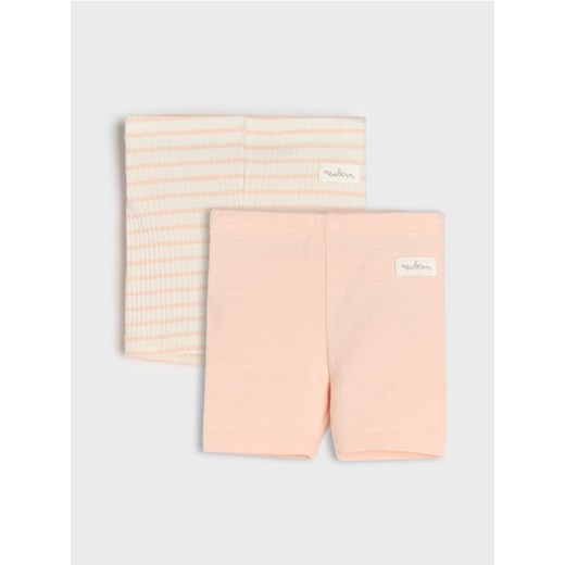 Sinsay - Krótkie legginsy z ozdobną naszywką 2 pack - różowy ze sklepu Sinsay w kategorii Odzież dla niemowląt - zdjęcie 180341454