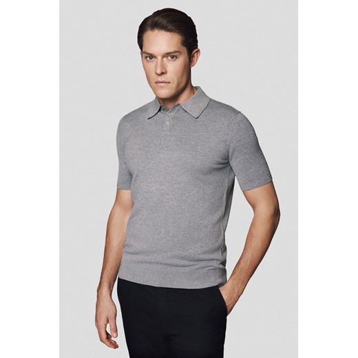 Koszulka Polo Szara z Wiskozą Nils ze sklepu Lancerto S.A. w kategorii T-shirty męskie - zdjęcie 180342671