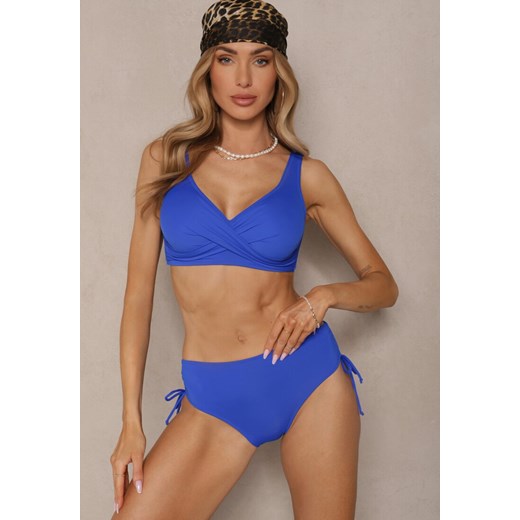 Niebieskie Bikini Biustonosz i Majtki Figi z Wiązaniem Kinalisa ze sklepu renee.pl w kategorii Stroje kąpielowe - zdjęcie 180343364