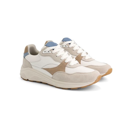 TRAVELIN&apos; Skórzane sneakersy &quot;Rayleigh&quot; w kolorze biało-beżowym ze sklepu Limango Polska w kategorii Buty sportowe damskie - zdjęcie 180344351
