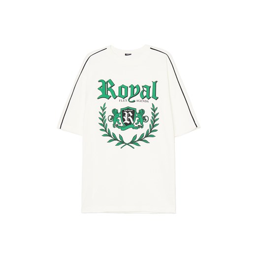 Cropp - Biały T-shirt z dekoracyjnym wykończeniem - biały ze sklepu Cropp w kategorii T-shirty męskie - zdjęcie 180348312