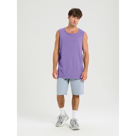 Sinsay - Bawełniany tank top - fioletowy Sinsay XL Sinsay