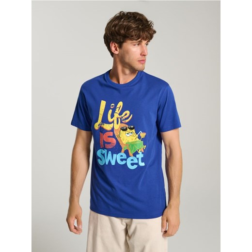 Sinsay - Koszulka SpongeBob - niebieski ze sklepu Sinsay w kategorii T-shirty męskie - zdjęcie 180350331