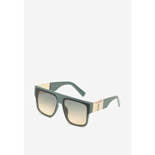 Zielone Okulary Przeciwsłoneczne z Filtrem UV z Szeroką Oprawką w Panterkę Grirena ze sklepu born2be.pl w kategorii Okulary przeciwsłoneczne damskie - zdjęcie 180350951
