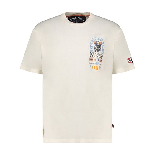 Geographical Norway Koszulka &quot;Jakado&quot; w kolorze beżowym ze sklepu Limango Polska w kategorii T-shirty męskie - zdjęcie 180352553