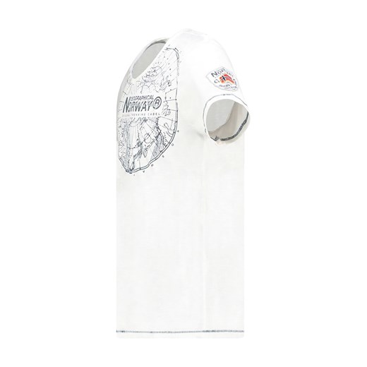 T-shirt męski Geographical Norway biały z krótkim rękawem 