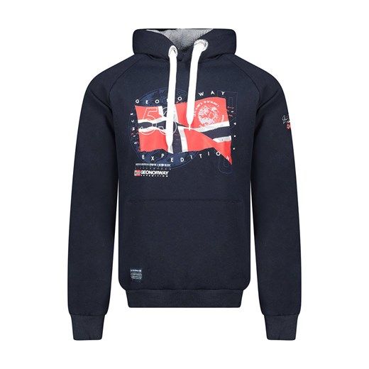 Bluza męska Geographical Norway z napisami czarna na jesień
