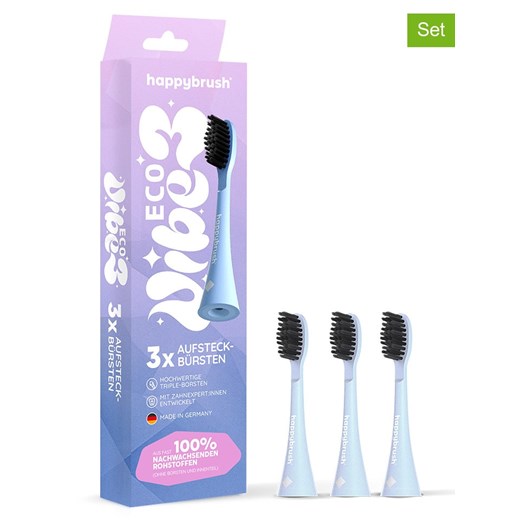 Happy Brush Końcówki (3 szt.) &quot;Eco Vibe3+ Sunrise&quot; do szczoteczki ze sklepu Limango Polska w kategorii Szczoteczki do zębów - zdjęcie 180353204