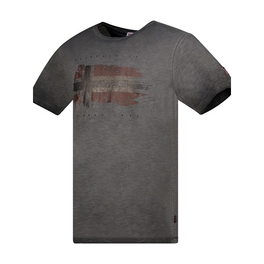 T-shirt męski Geographical Norway szary z krótkim rękawem