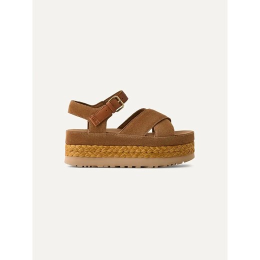 UGG Skórzane sandały &quot;Aubrey&quot; w kolorze jasnobrązowym ze sklepu Limango Polska w kategorii Espadryle damskie - zdjęcie 180354960