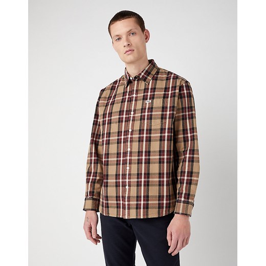WRANGLER 1 PKT SHIRT MĘSKA KOSZULA W KRATE Z DŁUGIM RĘKAWEM KRATA LEAD GREY W5D61EM24 ze sklepu YouNeedit.pl w kategorii Koszule męskie - zdjęcie 180355964