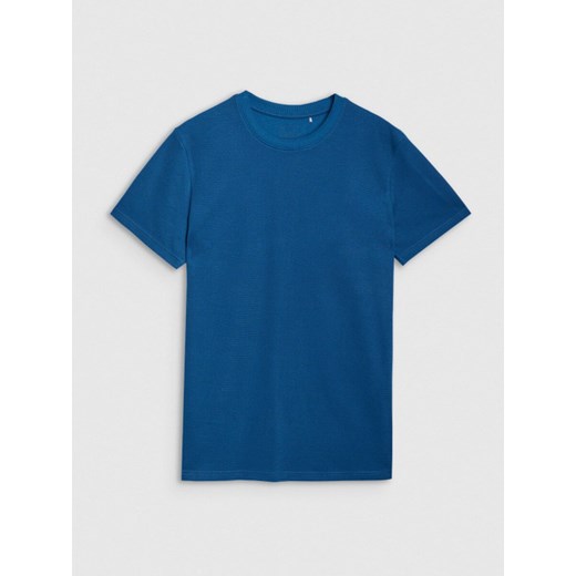 Męski t-shirt basic 4F 4FRSS25TTSHM2732 - niebieski ze sklepu Sportstylestory.com w kategorii T-shirty męskie - zdjęcie 180356472