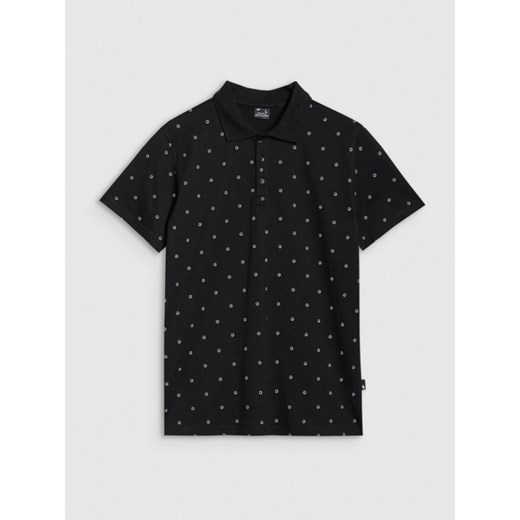 Męska koszulka polo 4F 4FRSS25TPTSM657 - czarna ze sklepu Sportstylestory.com w kategorii T-shirty męskie - zdjęcie 180356584