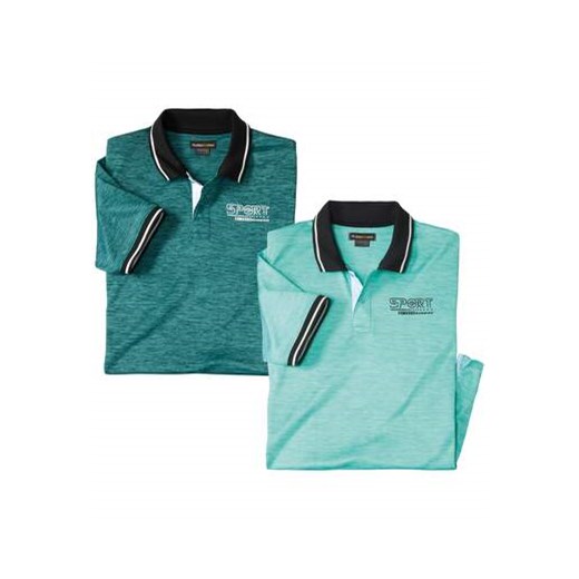 Zestaw 2 polo z efektem flammé ze sklepu Atlas For Men w kategorii T-shirty męskie - zdjęcie 180361670