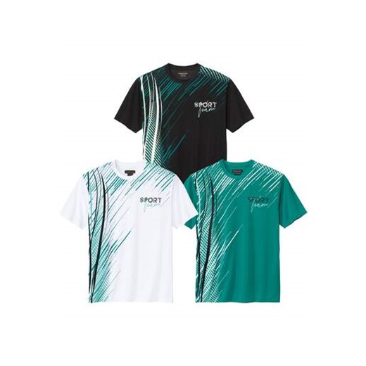 Zestaw 3 sportowych koszulek z poliestru ze sklepu Atlas For Men w kategorii T-shirty męskie - zdjęcie 180361691